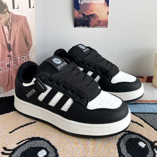 黑色鞋子男鞋板鞋美式高街休闲 春季新款面包鞋增高情侣运动鞋女