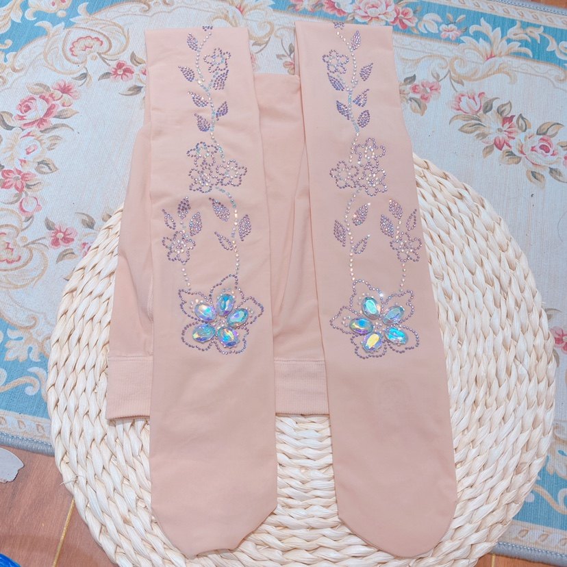 Spring and autumn hot drilling stars shiny diamond glittering socks crystal flowers jewelry pantyhose lady anti-hook wire