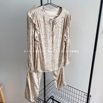 Foreign trade original single-cut label) too comfortable small flower set head cute pajamas home clothes