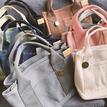 Cross-border direct supply) simple atmospheric solid color canvas Japan Japanese lunch bag mother bag handbag hot sale