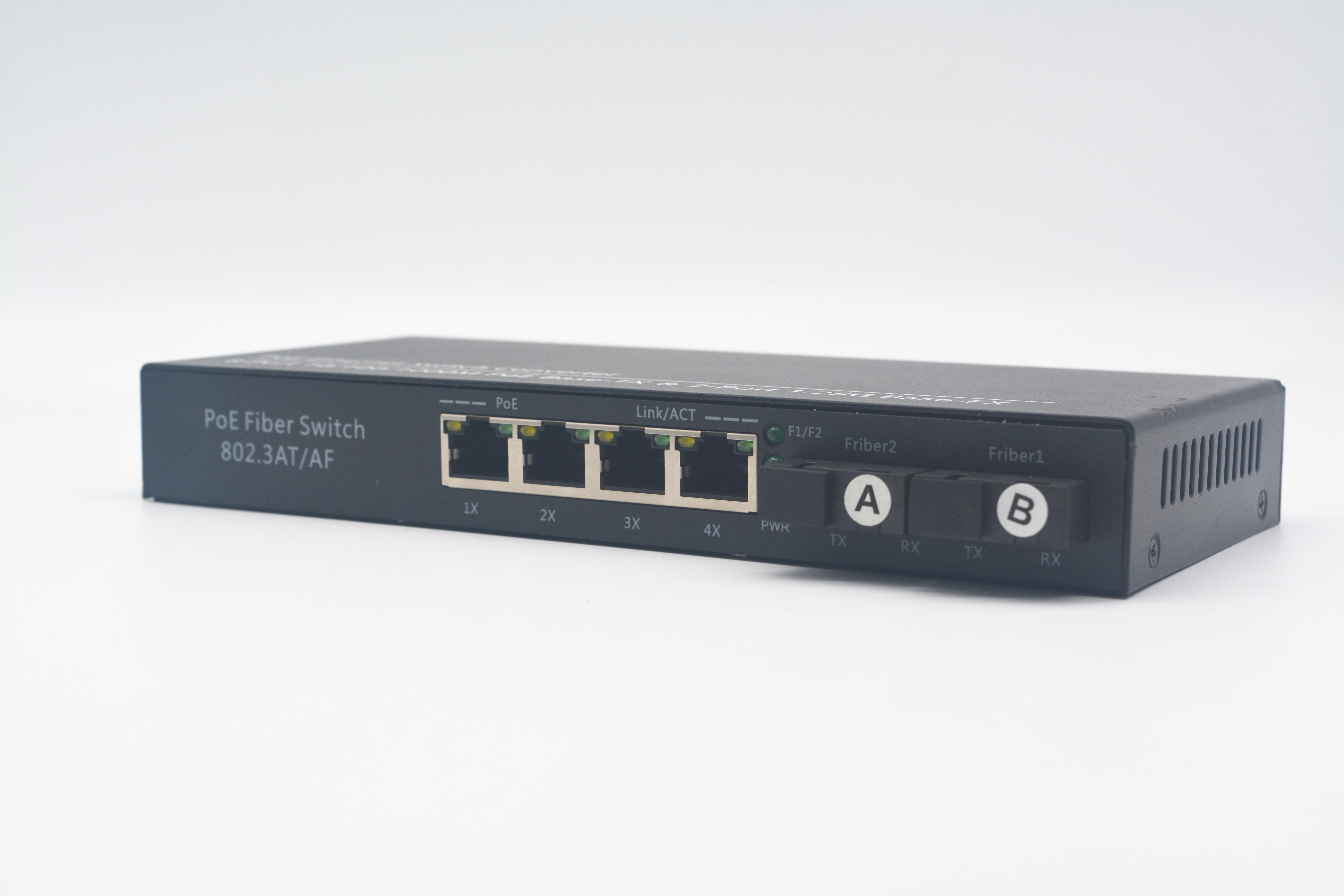 Standard PoE powered fiber switch Full one thousand trillion 2 light 4 Electric support AP15 4W-30W Power supply