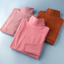 High collar autumn clothing womens one-piece coat long sleeve non-marking fever plus velvet base shirt medium and thick warm underwear winter
