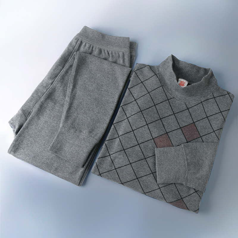 Half-height collar in sweatpants men's all-cotton sweatshirt daddy sanitary pants pure cotton middle aged fever sweatpants collar