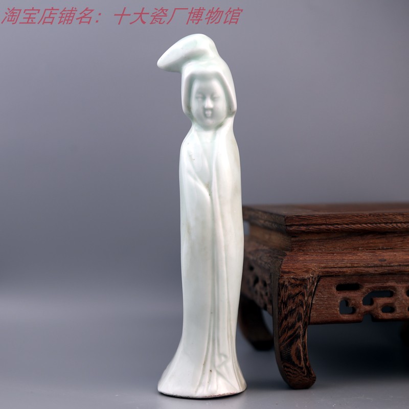 Jingdezhen Cultural Revolution Old Factory Porcelain Sculpture Porcelain Factory Shadow Green Glaze Diao Chan Lady Portrait Antique Antique Furnishings