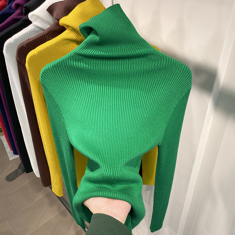 High-Neck Cashmere Base Layer Sweater for Women, Autumn and Winter, Thick Green Knitwear, 2026 New Style, Unique Stacked Collar Sweater High-Neck Cashmere Base Layer Sweater for Women, Autumn and Winter, Thick Green Knitwear, 2026 New Style, Unique Stacked Collar Sweater