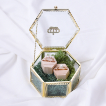 Golden crown glass jewelry box jewelry box storage box gift wedding birthday gift eternal flower storage box