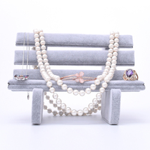 Creative Korean jewelry rack Sofa necklace jewelry display rack Bracelet necklace pendant Gray plush simple and wild
