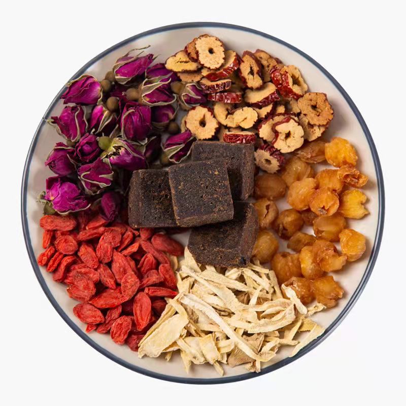 Women's qi and blood deficiency tea brown sugar ginger red dates longan wolfberry rose tea palace cold dysmenorrhea body cold conditioning health tea
