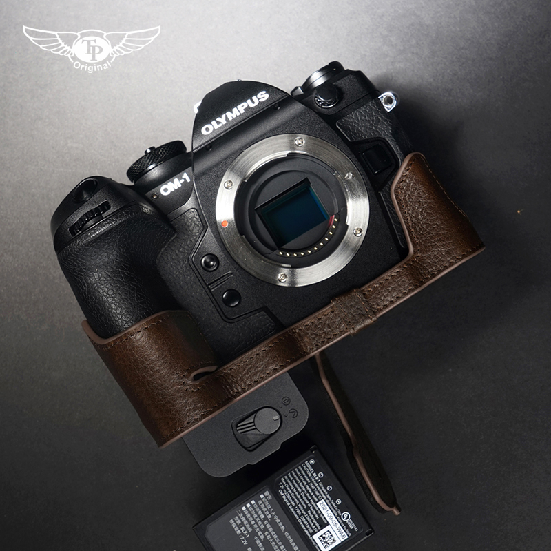Taiwan Tp Olympus Om-1 Leather Case Genuine Leather Camera Bag Om1 Ii Second Generation Protective Case Cowhide Half Case Accessories Taiwan Tp Olympus Om-1 Leather Case Genuine Leather Camera Bag Om1 Ii Second Generation Protective Case Cowhide Half Case Accessories