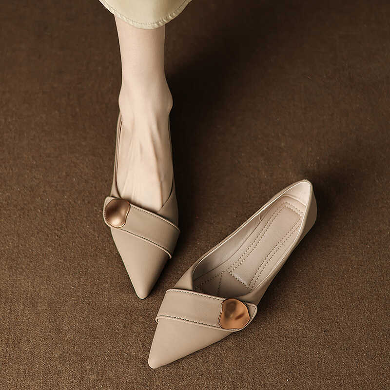 Sheepskin French-Style Comfortable Pointed-Toe Shoes 2026 Summer Shallow Slip-On Shoes Soft Sole Flat Shoes Women's Size 41 Large Size 42 Sheepskin French-Style Comfortable Pointed-Toe Shoes 2026 Summer Shallow Slip-On Shoes Soft Sole Flat Shoes Women's Size 41 Large Size 42