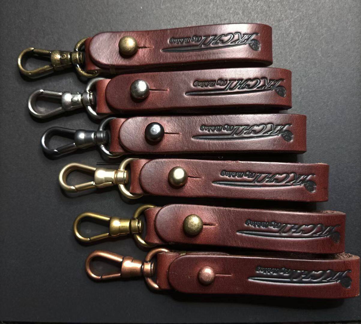 JKCHI pool brand multifunctional white copper keychain belt sequin bell leather rope ornament neck rope cowhide rope