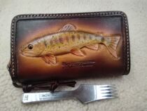 Shined bag trout bag hand-painted carved mountain girl trout stream Road sub-Micro