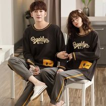 Pure Cotton Pyjamas Woman Spring Autumn Season Long Sleeve Casual Sleeve Head Extractable With Loose Big Code Mens Round Collar Couples Home Clothes