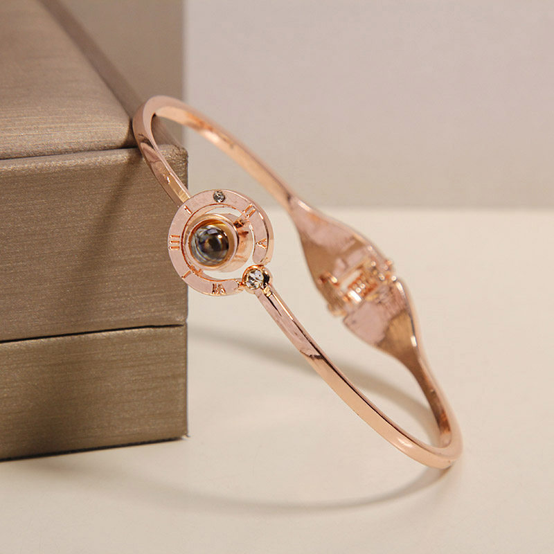 100 Languages I Love You Projection Bracelet Light Luxury Rose Gold Niche Design Commemorative Confession Gift Bracelet 100 Languages I Love You Projection Bracelet Light Luxury Rose Gold Niche Design Commemorative Confession Gift Bracelet