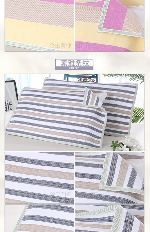 Một đôi bông vải cũ thô vải gối đơn đôi chất lượng bốn mùa phổ thông già trẻ và trẻ trung 50 × 80