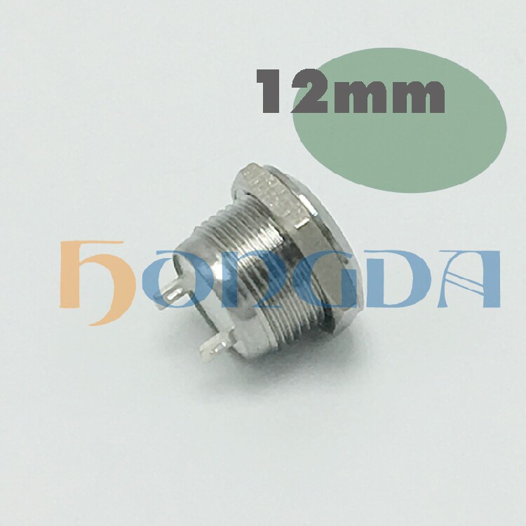 Waterproof metal button switch 12mm car modification computer start button no light no lock short