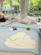 Machine Washable Class a Summer Quilt with Patch Embroidery, Cooling Ice-Skin Summer Quilt, Air-Conditioned Quilt for Single and Double Beds, Student Dormitory, Summer Season