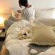 Embroidered High-End Long-Staple Cotton Four-Piece Bedding Set, Pure Cotton, Light Luxury, Simple Solid Color Bedding, Duvet Cover, Bed Sheet 4