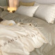 Embroidered High-End Long-Staple Cotton Four-Piece Bedding Set, Pure Cotton, Light Luxury, Simple Solid Color Bedding, Duvet Cover, Bed Sheet 4