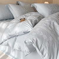 Легкий и элегантный синий [длинноволокнистая хлопчатобумажная ткань из 100% хлопка, изысканное жаккардовое исполнение]