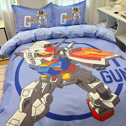 Iron Man All-Cotton Bedding Four-Piece Set Cartoon Bedding Boy's Duvet Cover Student Dormitory Bed Single Three-Piece Set