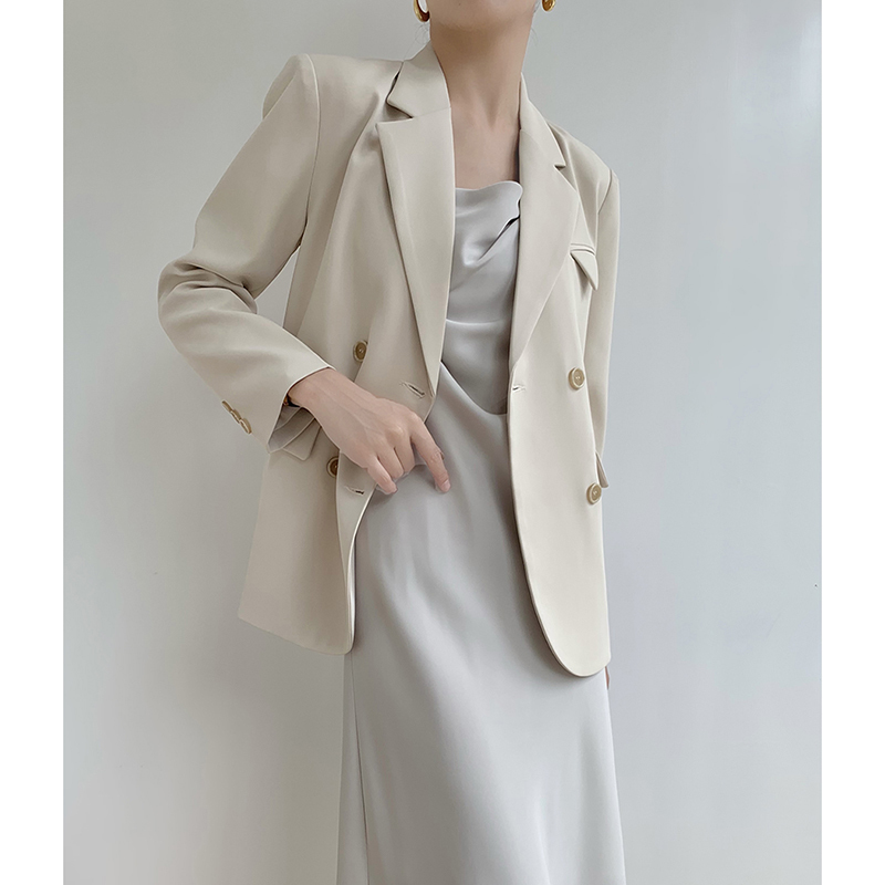 Rushujia Off-White Blazer for Women, Spring and Autumn 2026 New Style, Casual and Elegant Commuter Blazer for Women, Small Suit Z364