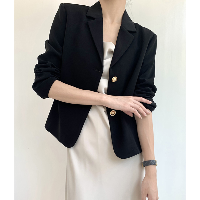 Rushujia Women's Blazer Spring and Autumn 2026 New Black Petite Short Casual Blazer for Women