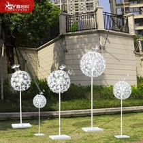 Outdoor stainless steel hollow dandelion sculpture sales garden lawn luminous plant garden landscape decoration ornaments