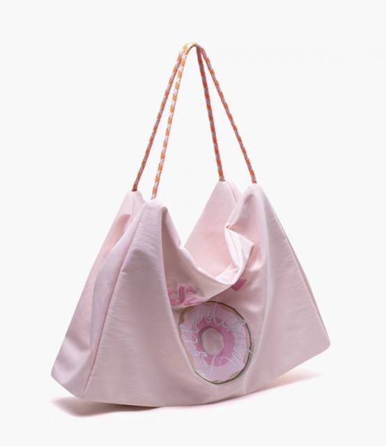 Self-made Japanese niche embroidery environmentally friendly cloth bag nylon handbag shoulder tote bag canvas zipper casual bag