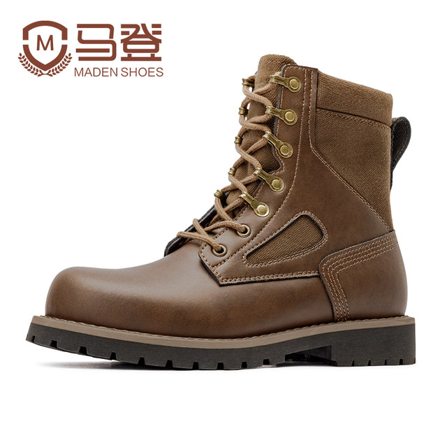 ເກີບຜູ້ຊາຍ 2023 Summer New High Top Desert Boots Mid Top Retro Martin Boots British Style Work Shoes Trendy Boots