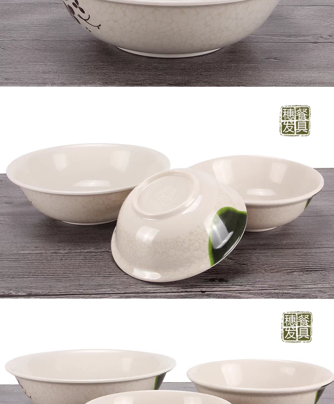 Ajisen Ramen Bát Thương mại Nhựa Bò Mì Soup Súp Cháo Bát Lớn Bát Mala Tang Nhật Bản Melamine Giả sứ Bát Bộ đồ ăn - Đồ ăn tối