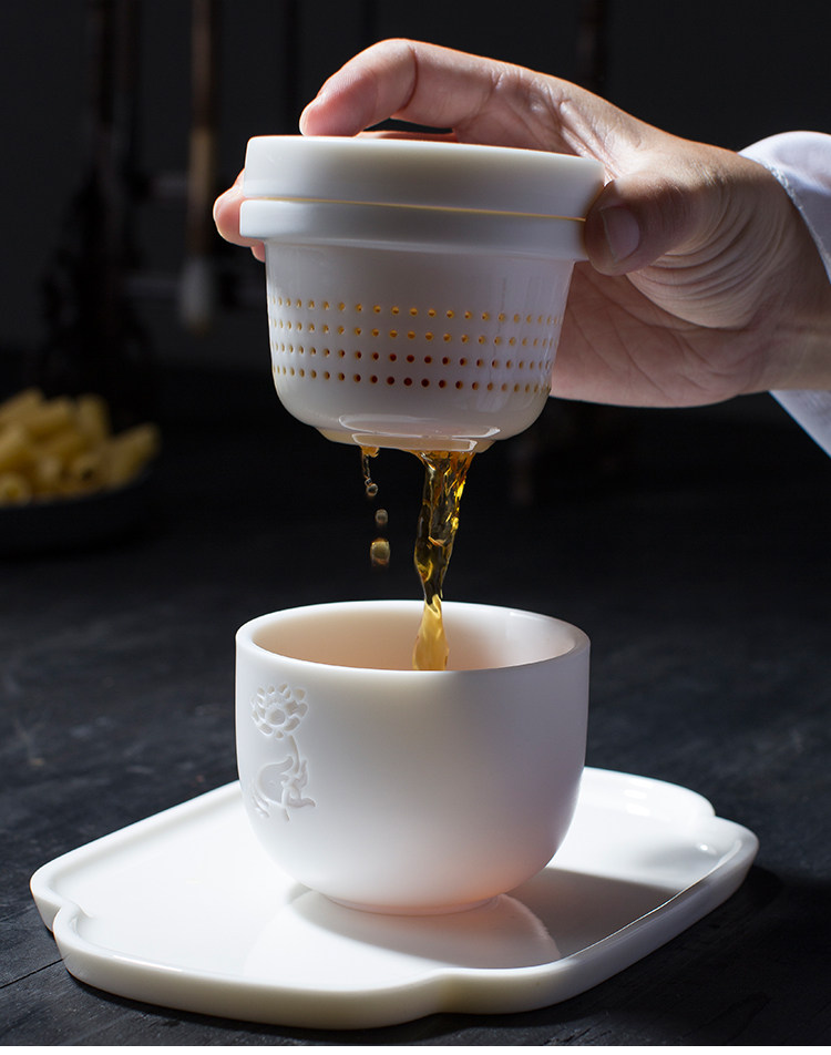羊脂玉德化快客杯同心杯茶具套装旅行办公功夫茶具便携套组详情8