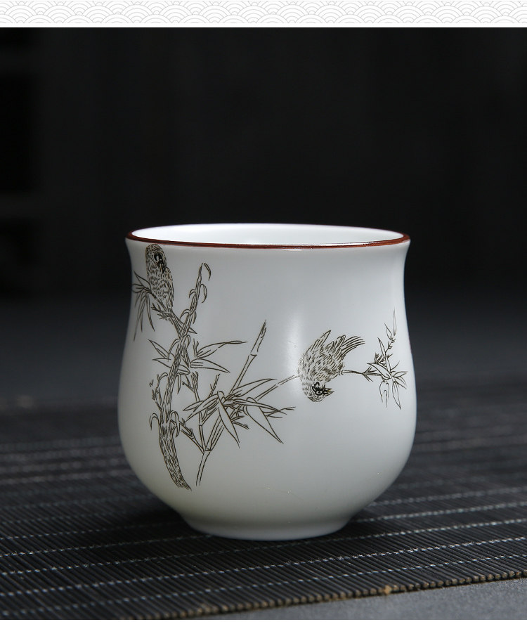 Jingdezhen ceramic Kung Fu tea set, home handle teapot and tea cup complete set, simple gift box with a tray included pic 19