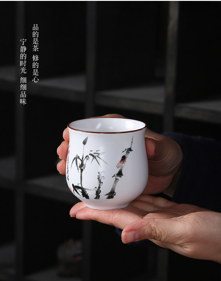 Jingdezhen ceramic Kung Fu tea set, home handle teapot and tea cup complete set, simple gift box with a tray included pic 10