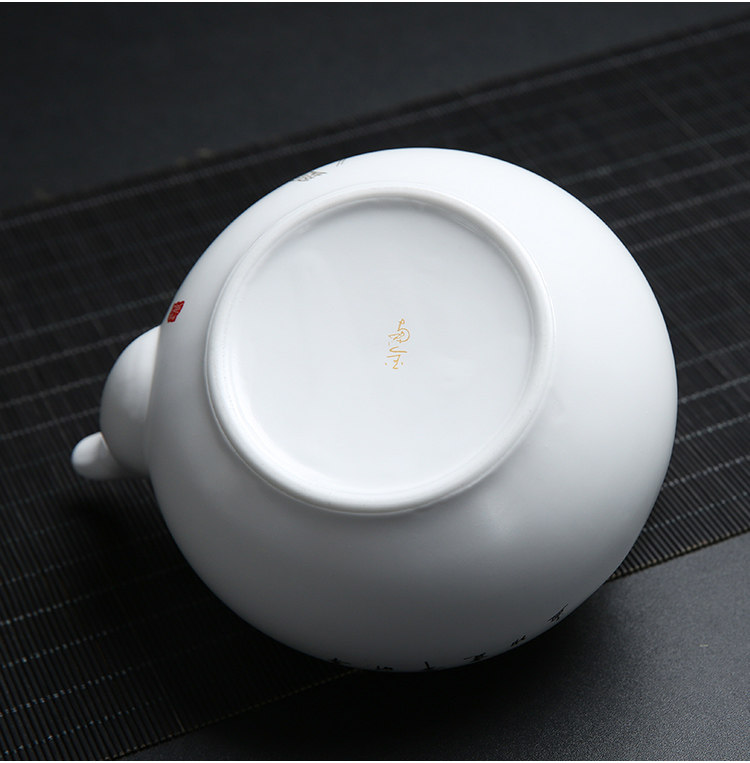 Jingdezhen ceramic Kung Fu tea set, home handle teapot and tea cup complete set, simple gift box with a tray included pic 17