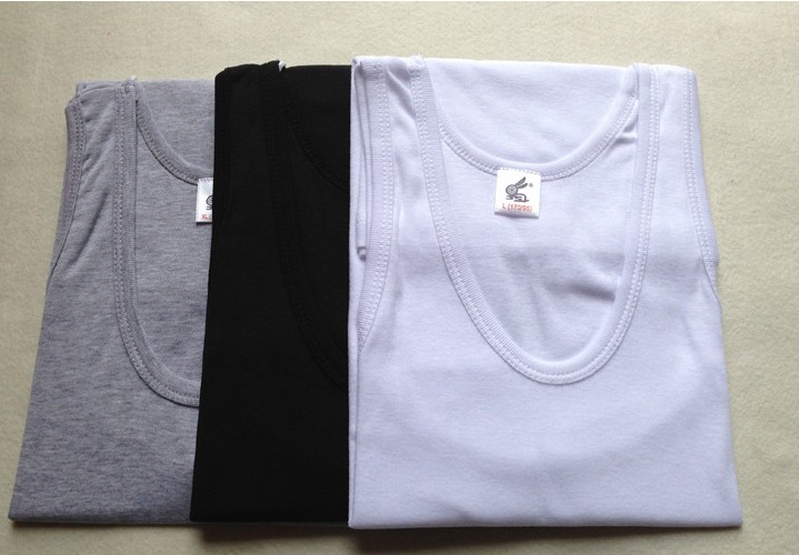 Áo vest nam mùa hè XL cộng với áo sơ mi kẻ sọc màu mỡ mịn màu đen và trắng áo len thấm mồ hôi vest nam áo thun 3 lỗ