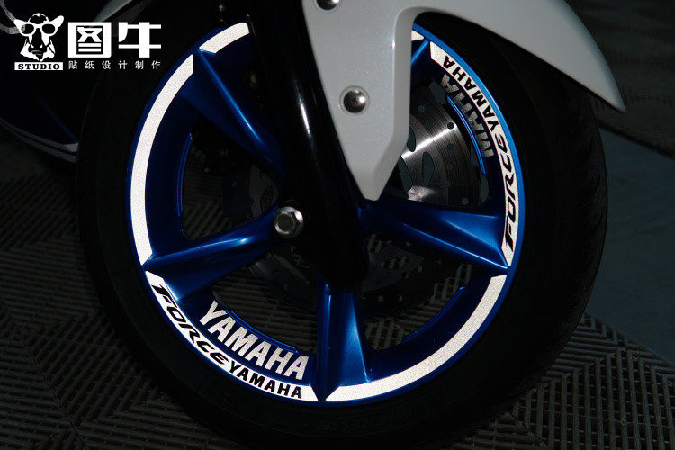 FORCE155YAMAHA Mountain leaves SMAX Linhai 175 modified reflective hub patch rim with steel bell sticker