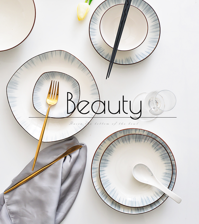 Glair pottery and porcelain tableware plate ins wind dishes household individual creativity network red fish dish dumpling dish dishes