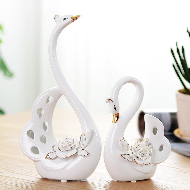 Swan, furnishing articles household act the role ofing is tasted creative living room TV cabinet decoration study manual hollow ceramic arts and crafts
