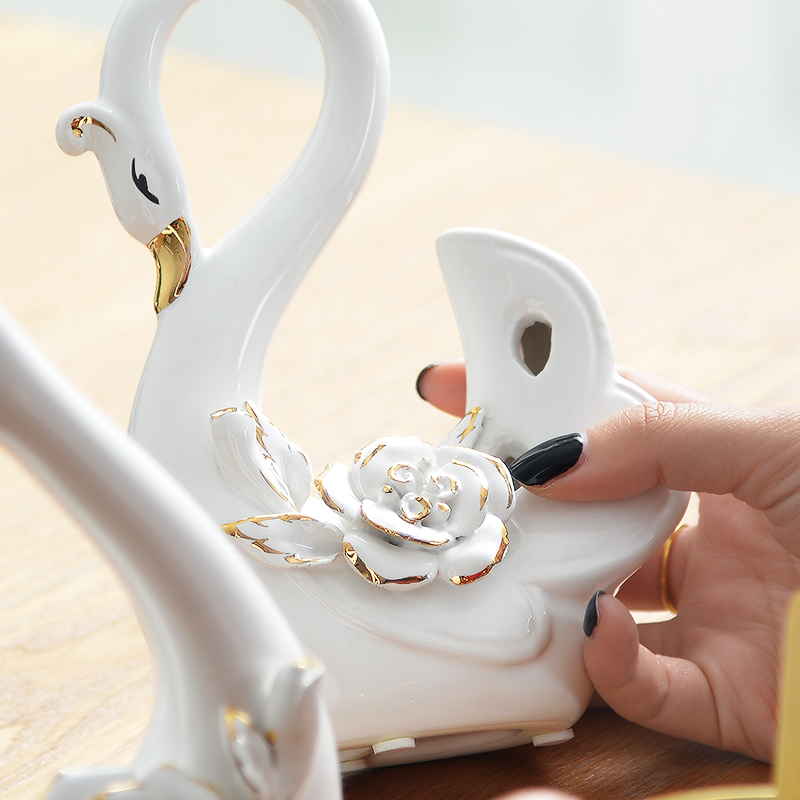 Swan, furnishing articles household act the role ofing is tasted creative living room TV cabinet decoration study manual hollow ceramic arts and crafts