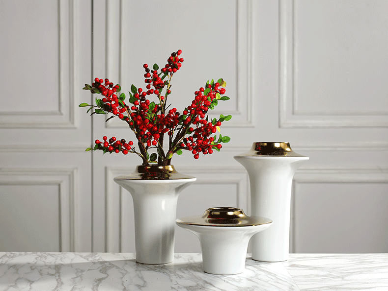 Creative I and contracted light flower arranging exchanger with the ceramics vase key-2 luxury furnishing articles sitting room ark example room Nordic soft decoration