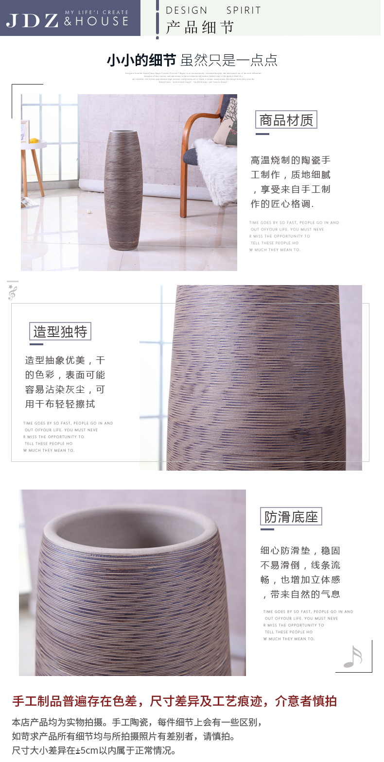 Landing simulation flower vase suit Nordic jingdezhen I and contracted sitting room flower arranging dried flower ceramic large - sized furnishing articles