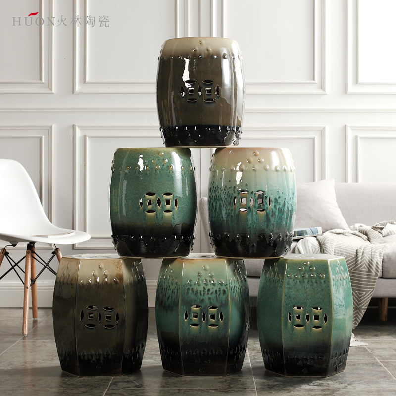American new Chinese style coloured drawing or pattern porcelain ceramic drum who sitting room yard pier cold pier in shoes dressing who decorative furnishing articles