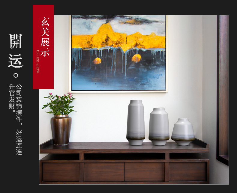 New Chinese style of jingdezhen ceramic plug-in dried flower vase creative model rich ancient frame is placed between the sitting room porch TV ark