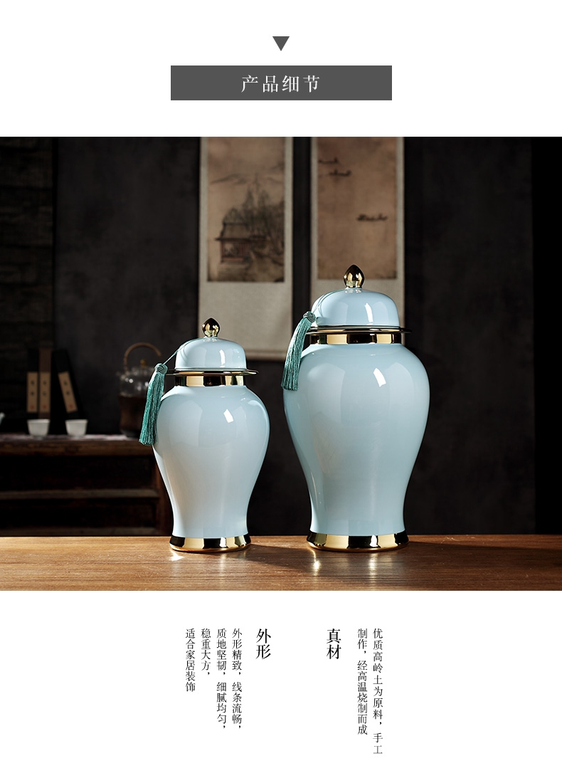 The New Chinese jingdezhen blue tank general furnishing articles sitting room porch mesa table flower between example club floral outraged