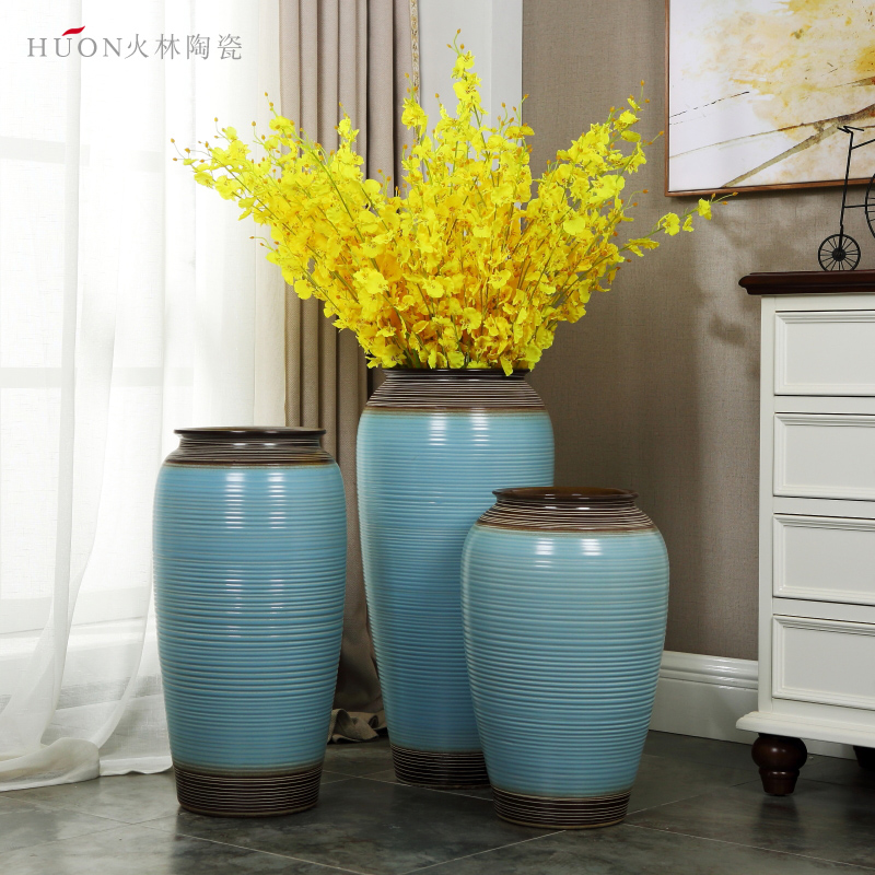 Clearance of jingdezhen ceramic vase landing retro POTS coarse pottery flower arranging dried flowers sitting room place courtyard garden decoration