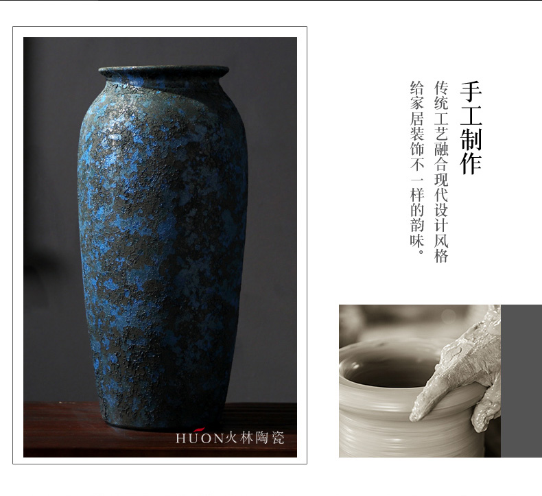 Ceramic vase restoring ancient ways furnishing articles furnishing articles Chinese flower arranging living room decoration to the hotel lobby home desktop checking pottery