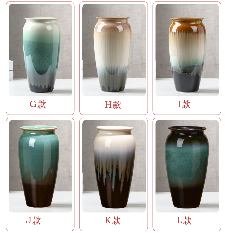 Jingdezhen ceramic vase modern new Chinese TV ark, wide saliva keeps growing flowers, dried flowers, flower arranging flowers, furnishing articles