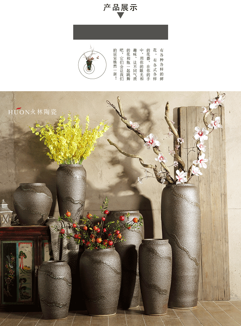 Ceramic vase of large living room TV cabinet decoration to the hotel villa Chinese style restoring ancient ways is dried flower arranging flowers POTS furnishing articles