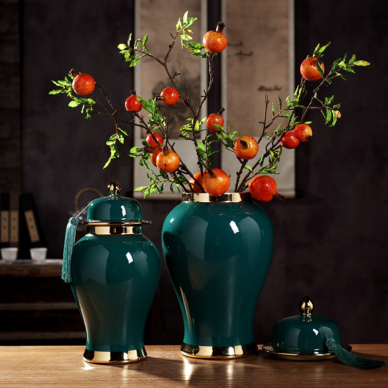 General furnishing articles of jingdezhen ceramic vase large jar of modern Chinese style living room home decoration handicraft template